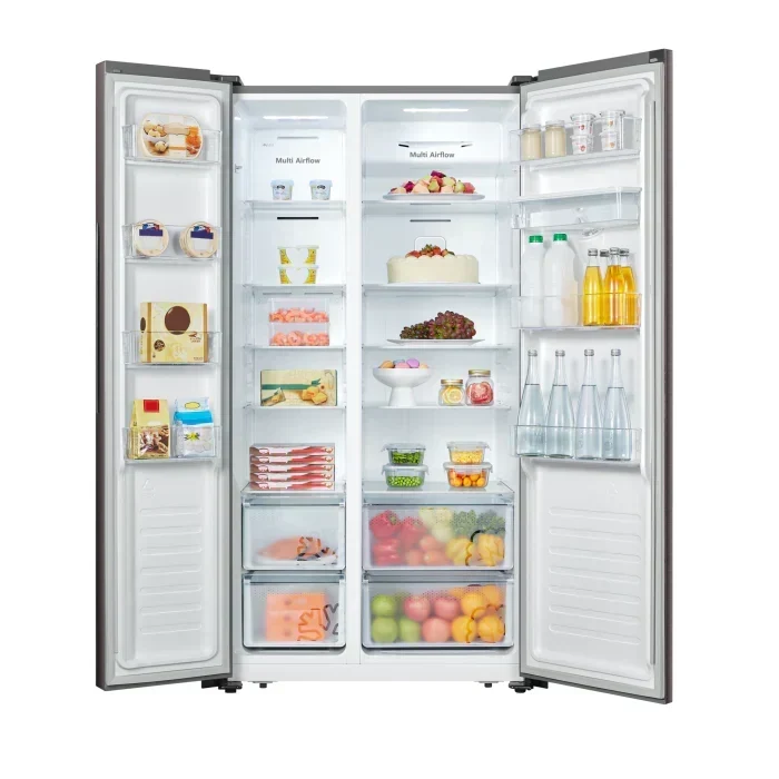 Hisense 508L SBS Fridge Water Dispenser White And Khaki Glass H670SDK-WD