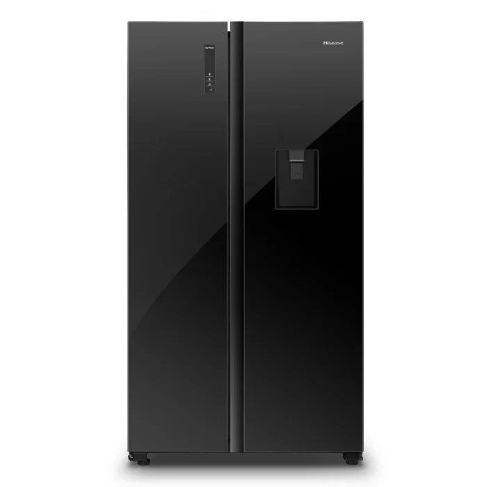 Hisense 514l Side By Side Fridge, Black Glass H670SMIB-WD