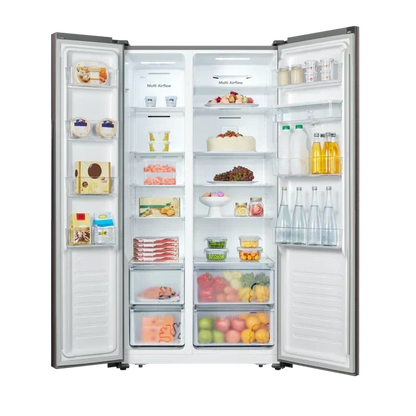 Hisense 514l Side By Side Fridge, Black Glass H670SMIB-WD
